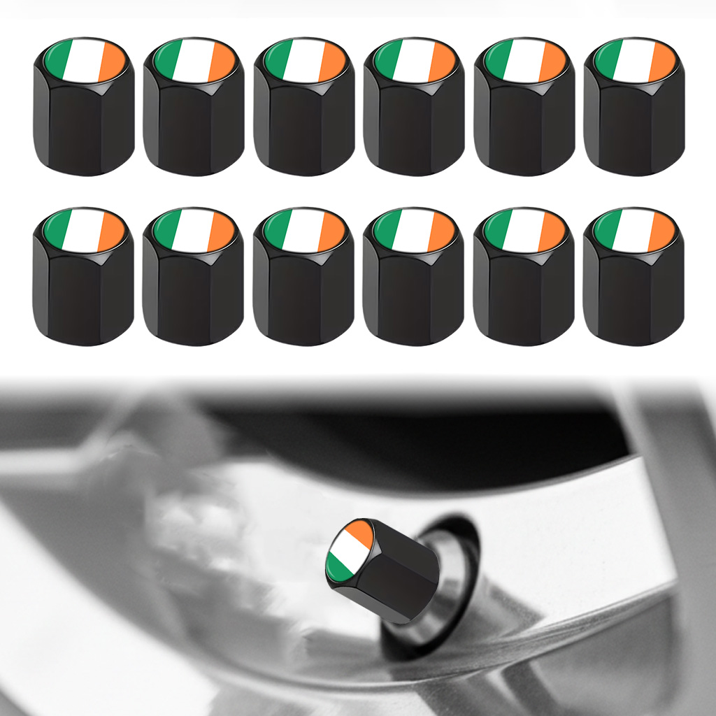 Car Accessories Ireland - 12 stuks Ierland vlag ventieldopjes voor