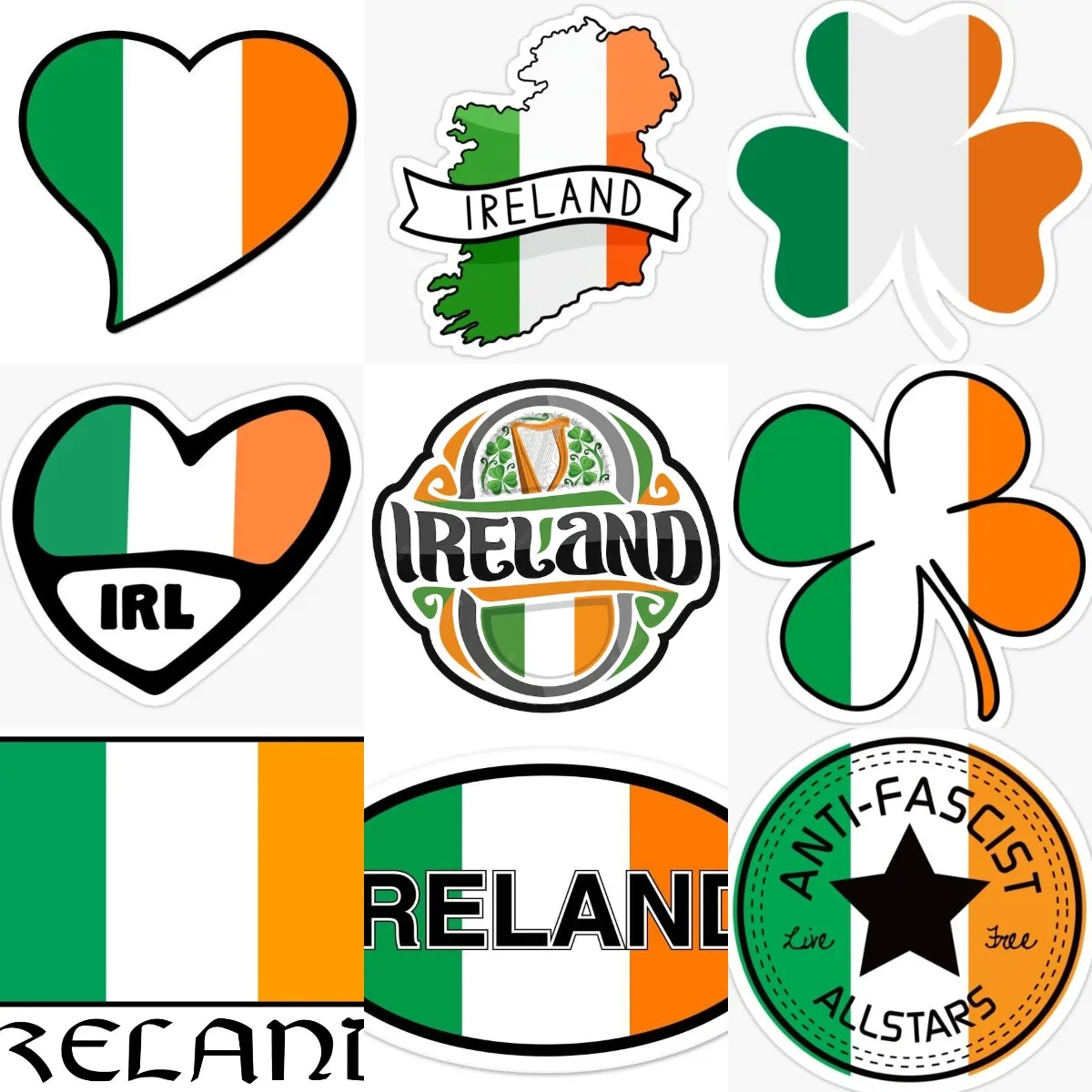 Car Accessories Ireland - Ierland Vlag Kaart Geluk Klaver Sticker
