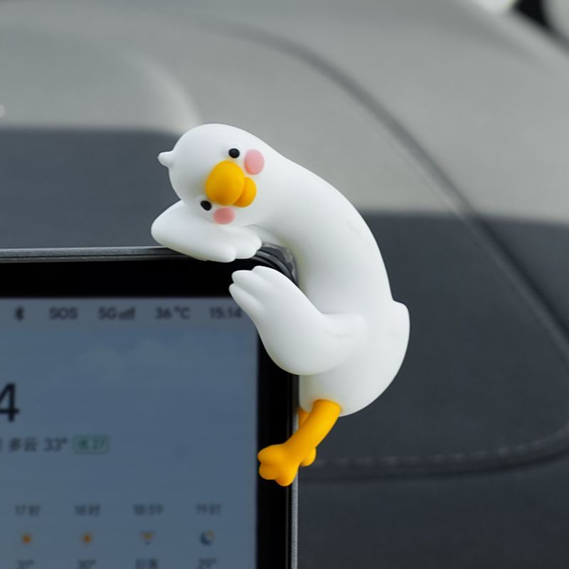 Car Accessories Hanging - Leuke cartoon witte eend auto scherm
