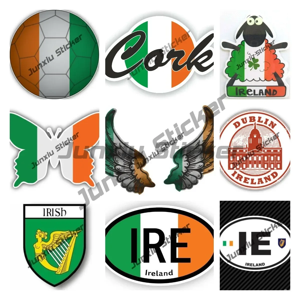Car Accessories Ireland - Ierland vlag vleugels creatieve motorfiets auto