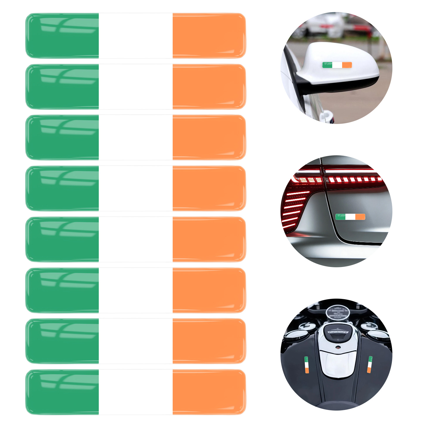 Car Accessories Ireland - 8 stuks 3D gel epoxy auto-stickers