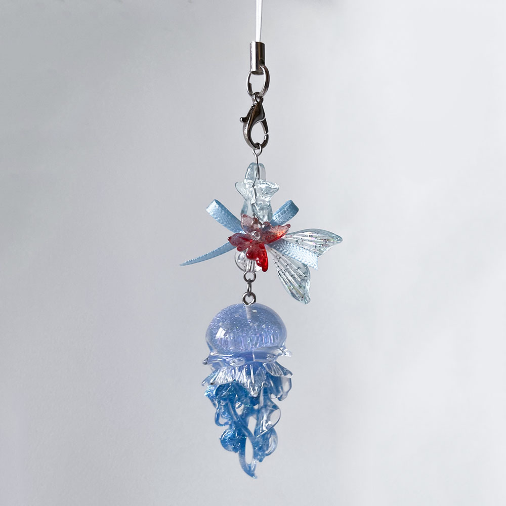 Car Accessories Bangkok - Blauwe Kwallen Telefoonketting Charme Leuke Zeester