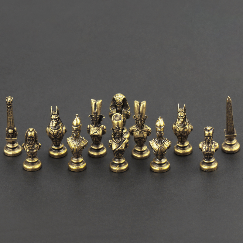 Car Accessories Egypt - Messing Metalen Schaakstuk Oude Egypte Actiefiguren